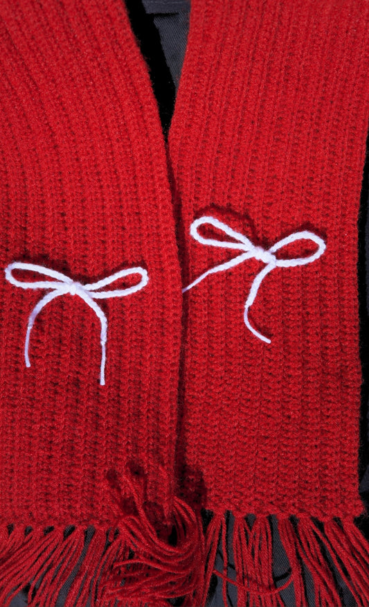 Ruby Bow Knit Scarf