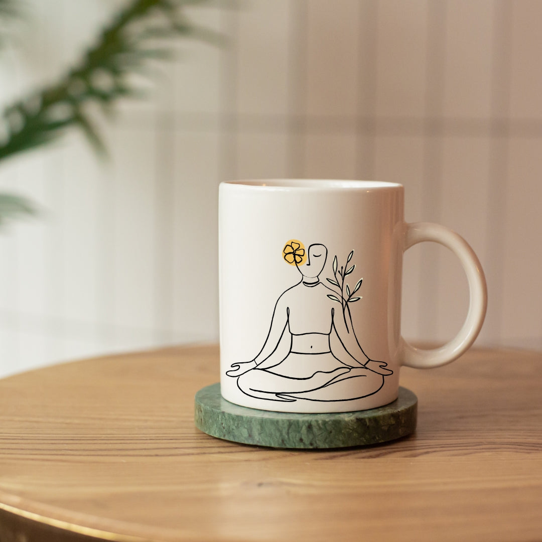 Aesthetic Yoga Mug | Relaxation & Wellness Gift Cup