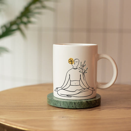 Aesthetic Yoga Mug | Relaxation & Wellness Gift Cup