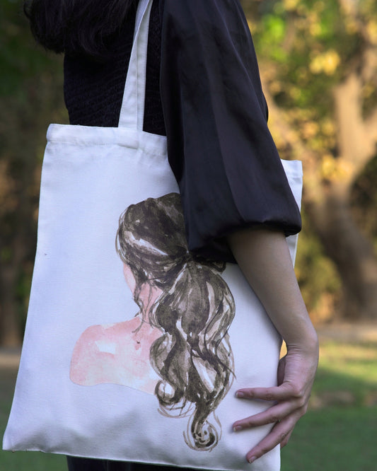 Aesthetic Girl Print Canvas | Tote Bag