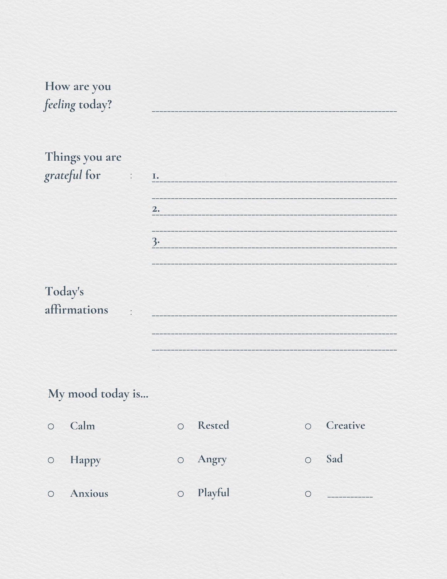 Self Reflection | Journal